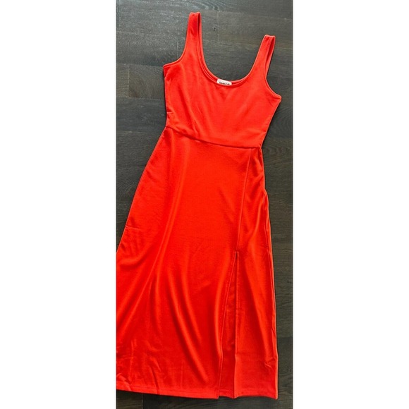 NEW ~ Open Edit Midi Dress Scoop Neck Orange ~ S - Picture 2 of 4